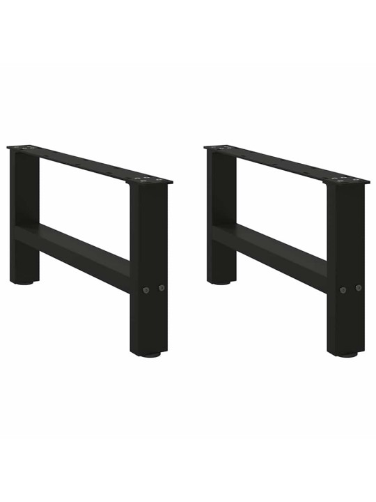 Sohvapöydän jalat mustat 2 kpl 60x(30-31) cm teräs