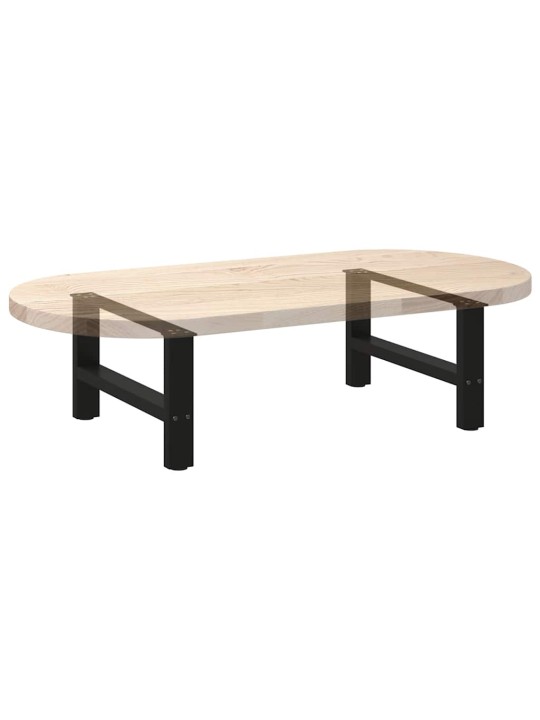 Sohvapöydän jalat mustat 2 kpl 60x(30-31) cm teräs
