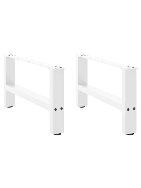 Sohvapöydän jalat valkoiset 2 kpl 60x(30-31) cm teräs