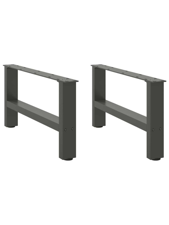 Sohvapöydän jalat antrasiitti 2 kpl 60x(30-31) cm teräs