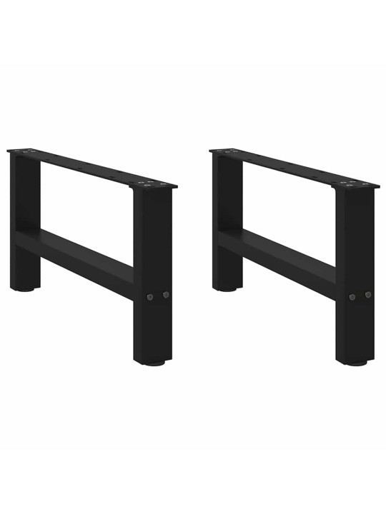 Sohvapöydän jalat mustat 2 kpl 70x(30-31) cm teräs