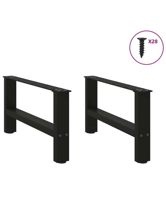 Sohvapöydän jalat mustat 2 kpl 70x(30-31) cm teräs