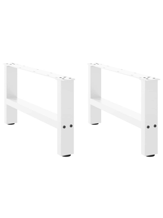 Sohvapöydän jalat valkoiset 2 kpl 70x(30-31) cm teräs