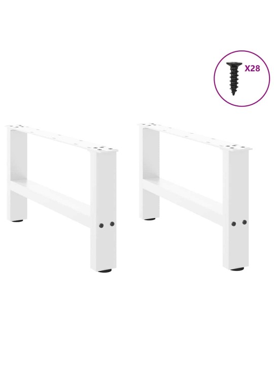 Sohvapöydän jalat valkoiset 2 kpl 70x(30-31) cm teräs