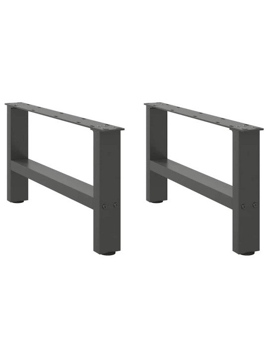 Sohvapöydän jalat antrasiitti 2 kpl 70x(30-31) cm teräs