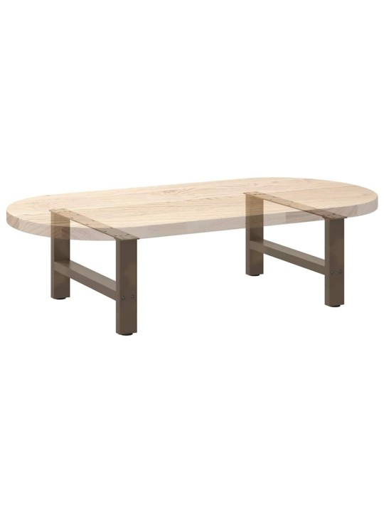 Sohvapöydän jalat, luonnonvärinen teräs, 2 kpl, 70 x (30-31) cm, teräs