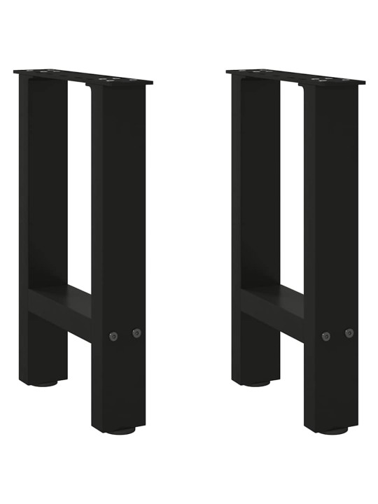 Sohvapöydän jalat mustat 2 kpl 28x(42-43) cm teräs