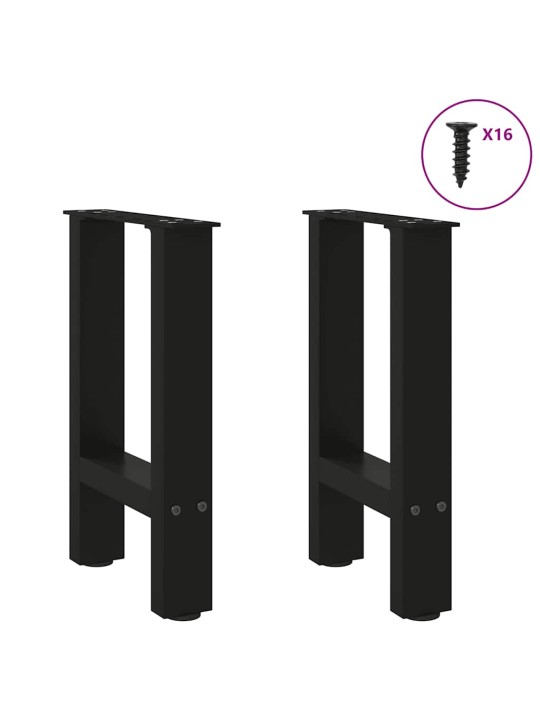 Sohvapöydän jalat mustat 2 kpl 28x(42-43) cm teräs