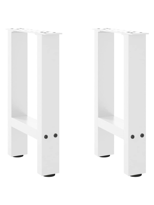 Sohvapöydän jalat valkoiset 2 kpl 28x(42-43) cm teräs