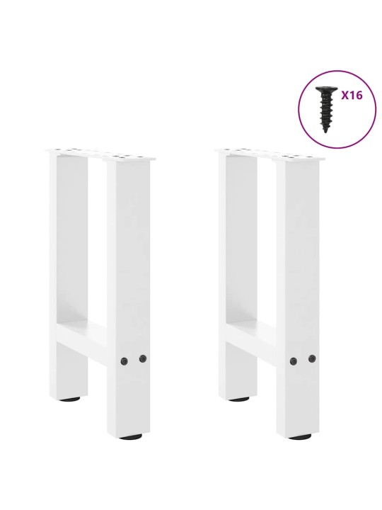 Sohvapöydän jalat valkoiset 2 kpl 28x(42-43) cm teräs