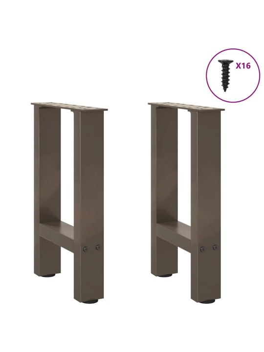 Sohvapöydän jalat, luonnonvärinen teräs, 2 kpl, 28 x (42-43) cm, teräs