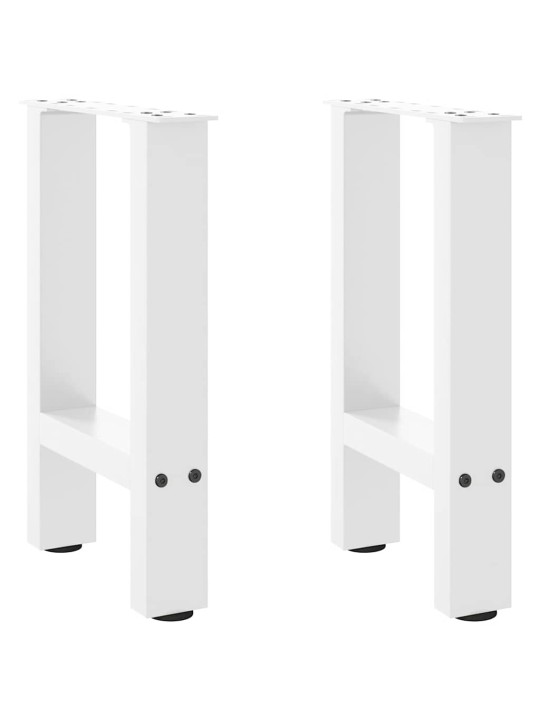 Sohvapöydän jalat valkoiset 2 kpl 38x(42-43) cm teräs