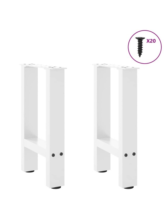 Sohvapöydän jalat valkoiset 2 kpl 38x(42-43) cm teräs