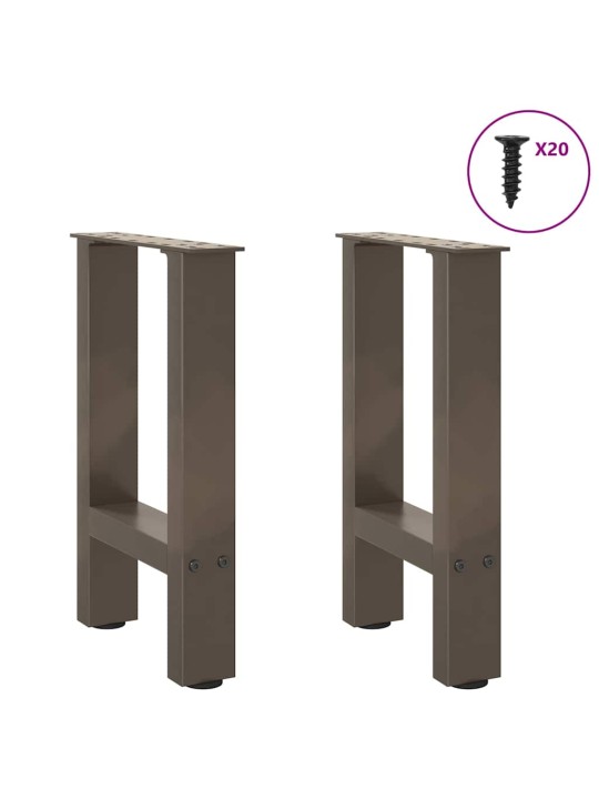 Sohvapöydän jalat luonnonvärinen teräs 2 kpl 38x(42-43) cm teräs