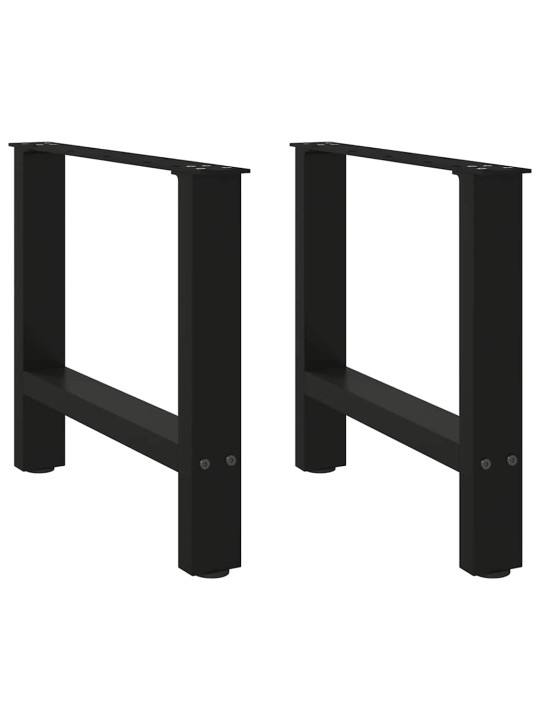Sohvapöydän jalat mustat 2 kpl 50x(42-43) cm teräs
