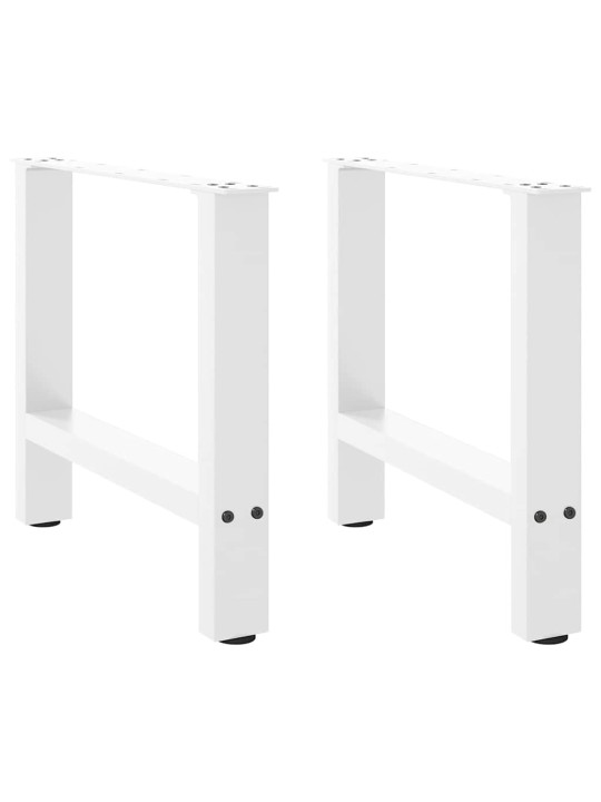 Sohvapöydän jalat valkoiset 2 kpl 50x(42-43) cm teräs