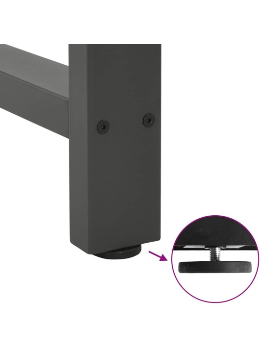 Sohvapöydän jalat antrasiitti 2 kpl 50x(42-43) cm teräs