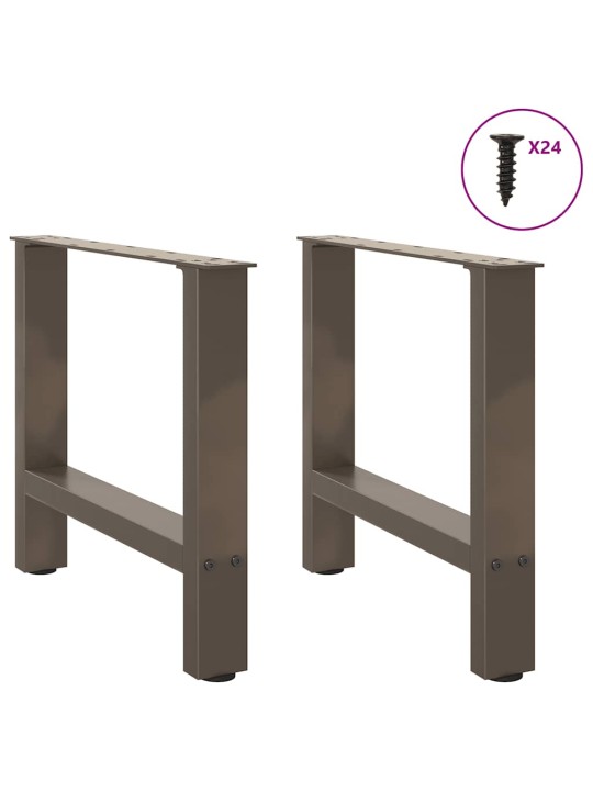 Sohvapöydän jalat luonnonvärinen teräs 2 kpl 50x(42-43) cm teräs
