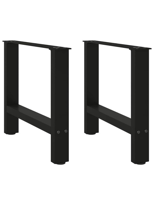 Sohvapöydän jalat mustat 2 kpl 60x(42-43) cm teräs