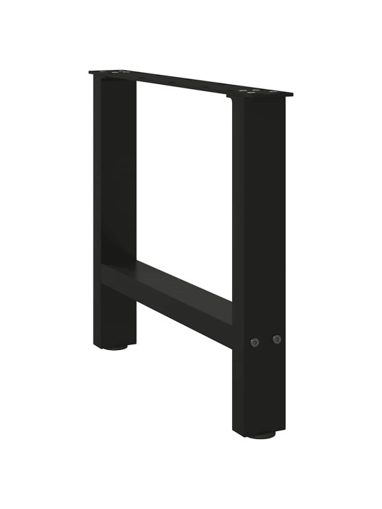 Sohvapöydän jalat mustat 2 kpl 60x(42-43) cm teräs