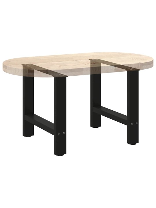 Sohvapöydän jalat mustat 2 kpl 60x(42-43) cm teräs
