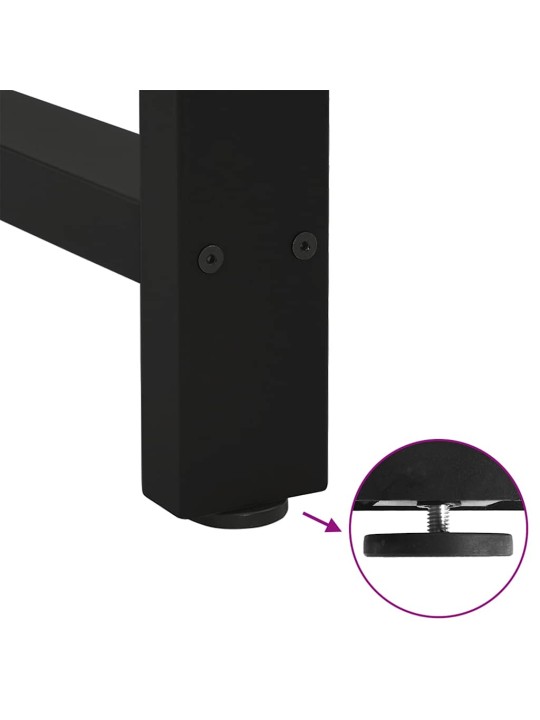 Sohvapöydän jalat mustat 2 kpl 60x(42-43) cm teräs