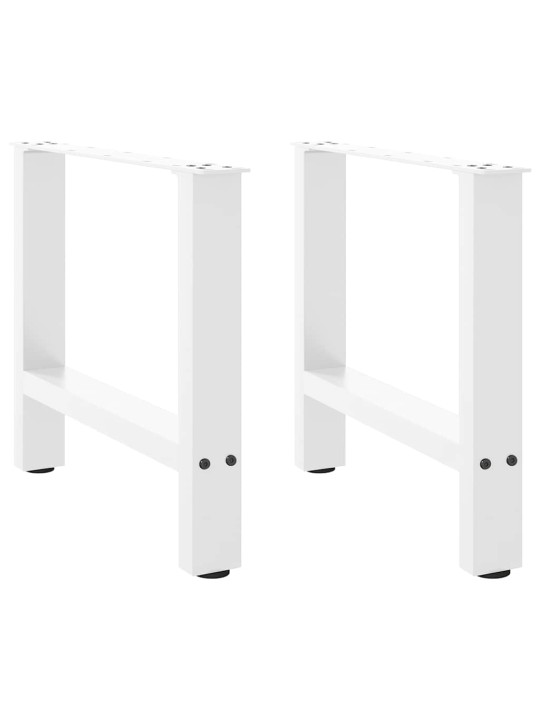 Sohvapöydän jalat valkoiset 2 kpl 60x(42-43) cm teräs