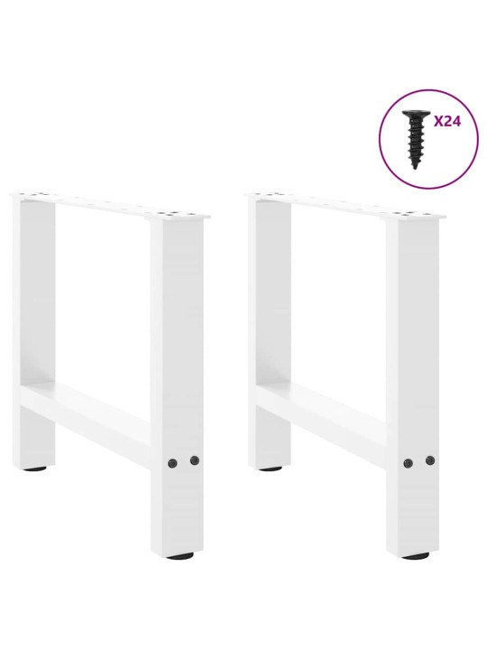 Sohvapöydän jalat valkoiset 2 kpl 60x(42-43) cm teräs