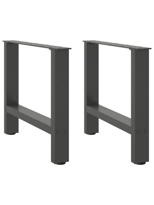 Sohvapöydän jalat antrasiitti 2 kpl 60x(42-43) cm teräs