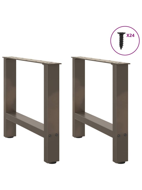 Sohvapöydän jalat, luonnonvärinen teräs, 2 kpl, 60 x (42-43) cm, teräs