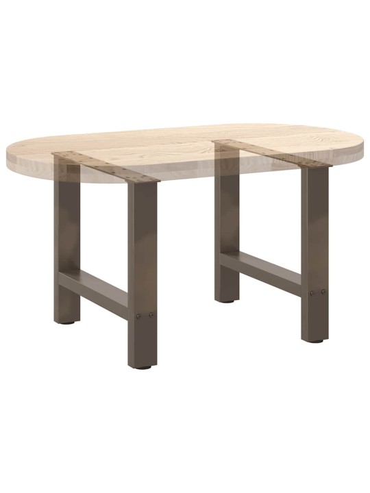 Sohvapöydän jalat, luonnonvärinen teräs, 2 kpl, 60 x (42-43) cm, teräs