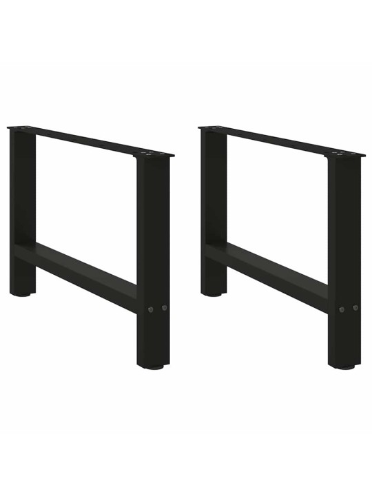 Sohvapöydän jalat mustat 2 kpl 70x(42-43) cm teräs