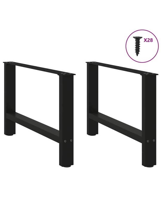 Sohvapöydän jalat mustat 2 kpl 70x(42-43) cm teräs