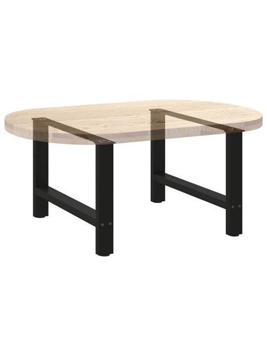 Sohvapöydän jalat mustat 2 kpl 70x(42-43) cm teräs