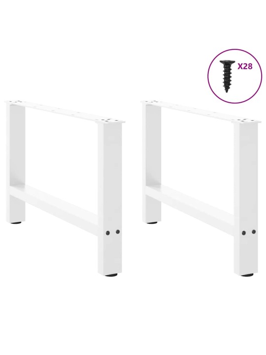 Sohvapöydän jalat valkoiset 2 kpl 70x(42-43) cm teräs