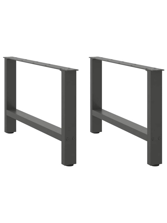 Sohvapöydän jalat antrasiitti 2 kpl 70x(42-43) cm teräs