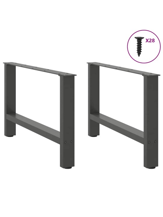 Sohvapöydän jalat antrasiitti 2 kpl 70x(42-43) cm teräs