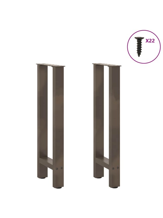 Konsolipöydän jalat, luonnonvärinen teräs, 2 kpl, 38 x (72-73) cm, teräs