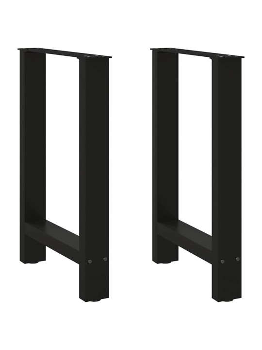 Ruokapöydän jalat mustat 2 kpl 50x(72-73) cm teräs