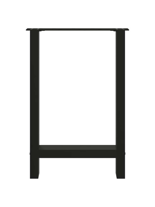 Ruokapöydän jalat mustat 2 kpl 50x(72-73) cm teräs