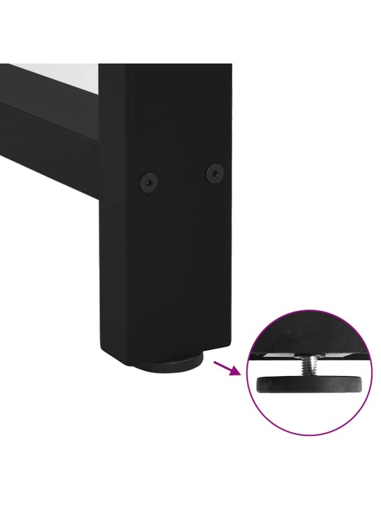 Ruokapöydän jalat mustat 2 kpl 50x(72-73) cm teräs
