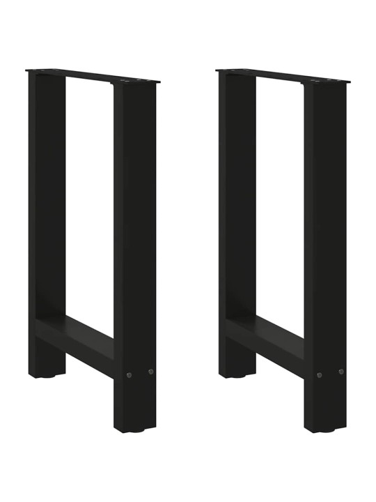 Ruokapöydän jalat mustat 2 kpl 60x(72-73) cm teräs