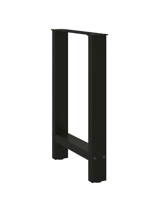 Ruokapöydän jalat mustat 2 kpl 60x(72-73) cm teräs