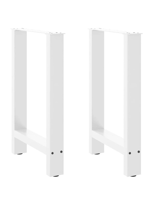 Ruokapöydän jalat valkoiset 2 kpl 60x(72-73) cm teräs