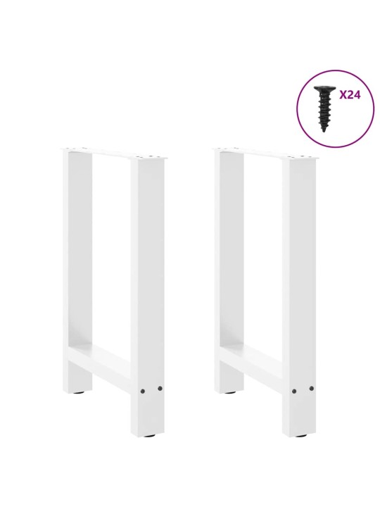 Ruokapöydän jalat valkoiset 2 kpl 60x(72-73) cm teräs