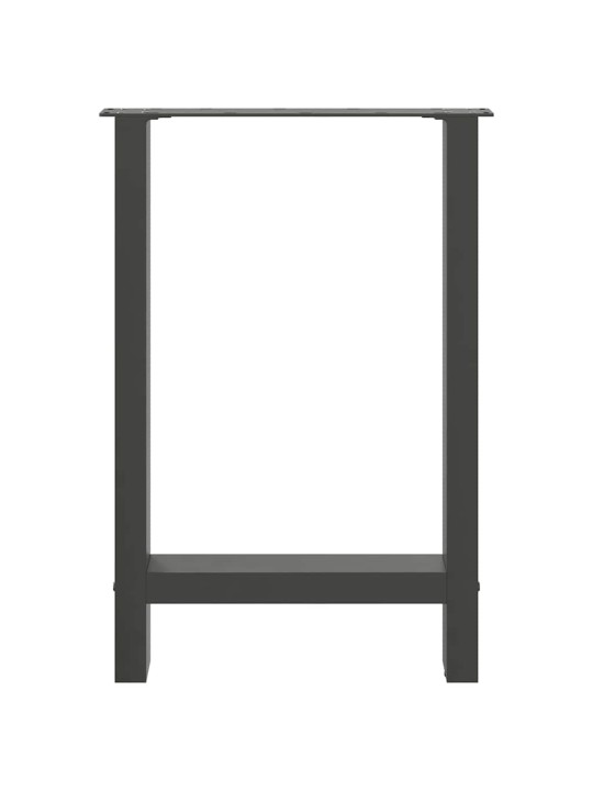 Ruokapöydän jalat antrasiitti 2 kpl 60x(72-73) cm teräs