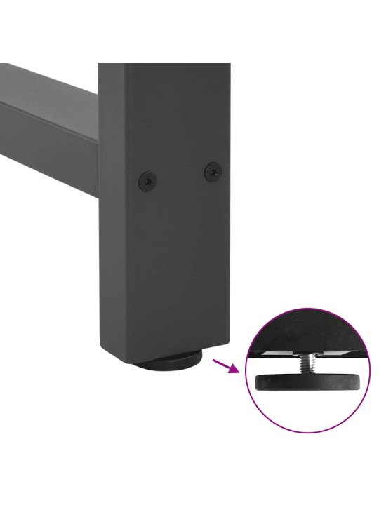 Ruokapöydän jalat antrasiitti 2 kpl 60x(72-73) cm teräs