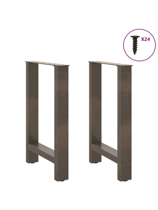 Ruokapöydän jalat, luonnonvärinen teräs, 2 kpl, 60 x (72-73) cm, teräs
