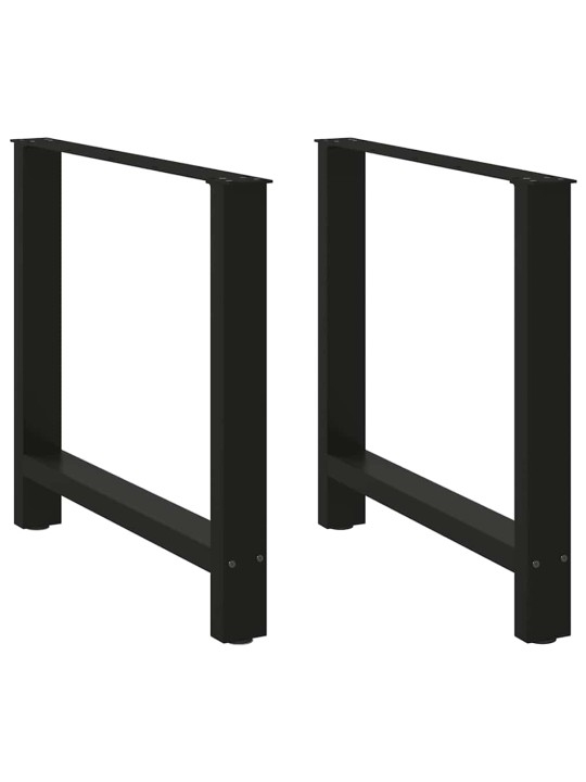 Ruokapöydän jalat mustat 2 kpl 70x(72-73) cm teräs