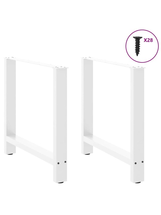 Ruokapöydän jalat, valkoinen, 2 kpl, 70 x (72-73) cm, teräs